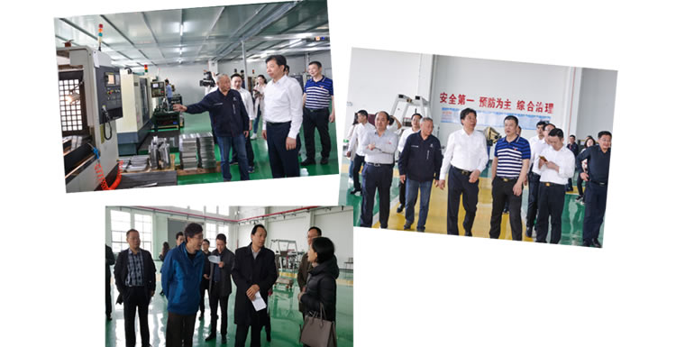 >Government leaders inspection in factory